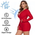 thumbnail image 3 of Ocean Blues Women's Long Sleeve One Piece Bathing Suit Athletic Boyleg One Piece Swimsuit UPF 50+ Sun Protection Rash Guard, 3 of 10