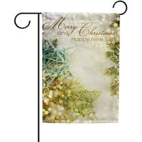 Shining Christmas New Year Double Sided House Flag 28x40 inch Decorative Yard Flag for Outdoor