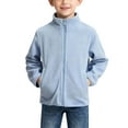 thumbnail image 2 of Teyfeniy Fleece Jackets for Kids Boys Girls Full Zipper Fall Winter Thermal Warm Casual Long Sleeve Solid Color Fuzzy Coats, 2 of 5