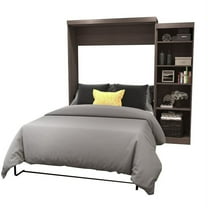 Atlin Designs 90" Queen Wall Bed with Storage in Bark Gray