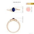 thumbnail image 4 of ANGARA Natural Oval Sapphire Bypass Ring with Trio Diamond Accents in 14K Rose Gold for Women (Size-6x4mm) | September Birthstone, Anniversary, Jewelry Gift for Women | Natural Blue Sapphire Ring, 4 of 9