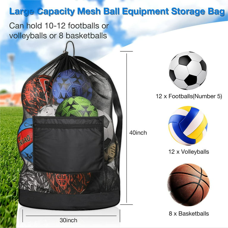 Extra Large Mesh Ball Bag,Soccer Ball Bags for Coaches,Adjustable