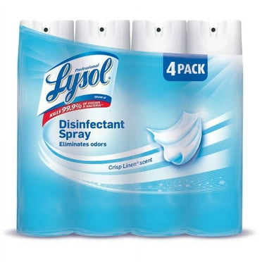 Lysol Disinfectant Spray, Crisp Linen Scent, 19 FlOz (Pack of 4)