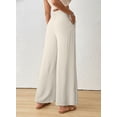 thumbnail image 3 of DOKOTOO Womens Casual Wide Leg Pants High Waisted Button Pleated Business Work Trousers Flowy Beach Palazzo Pants, 3 of 9