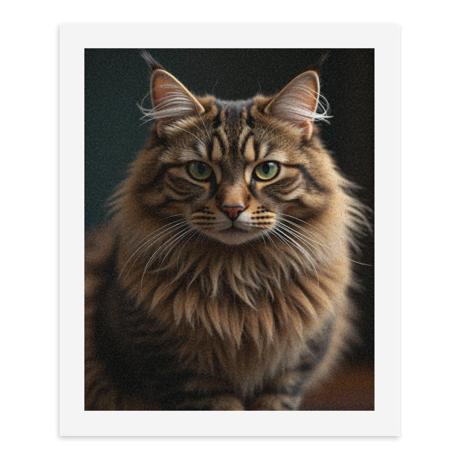 Paint by Numbers Kit for Adults, Maine Coon Elegant Portrait Feline Paint by Numbers, Easy Paint by Numbers Kit for Adults Beginner, DIY Adult Paint by Number Kits on Canvas, 12x16in Home Decor