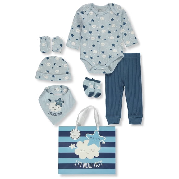 Duck Duck Goose Baby Boys' 8-Piece Layette Gift Set Color: blue Size: 3 - 6 months