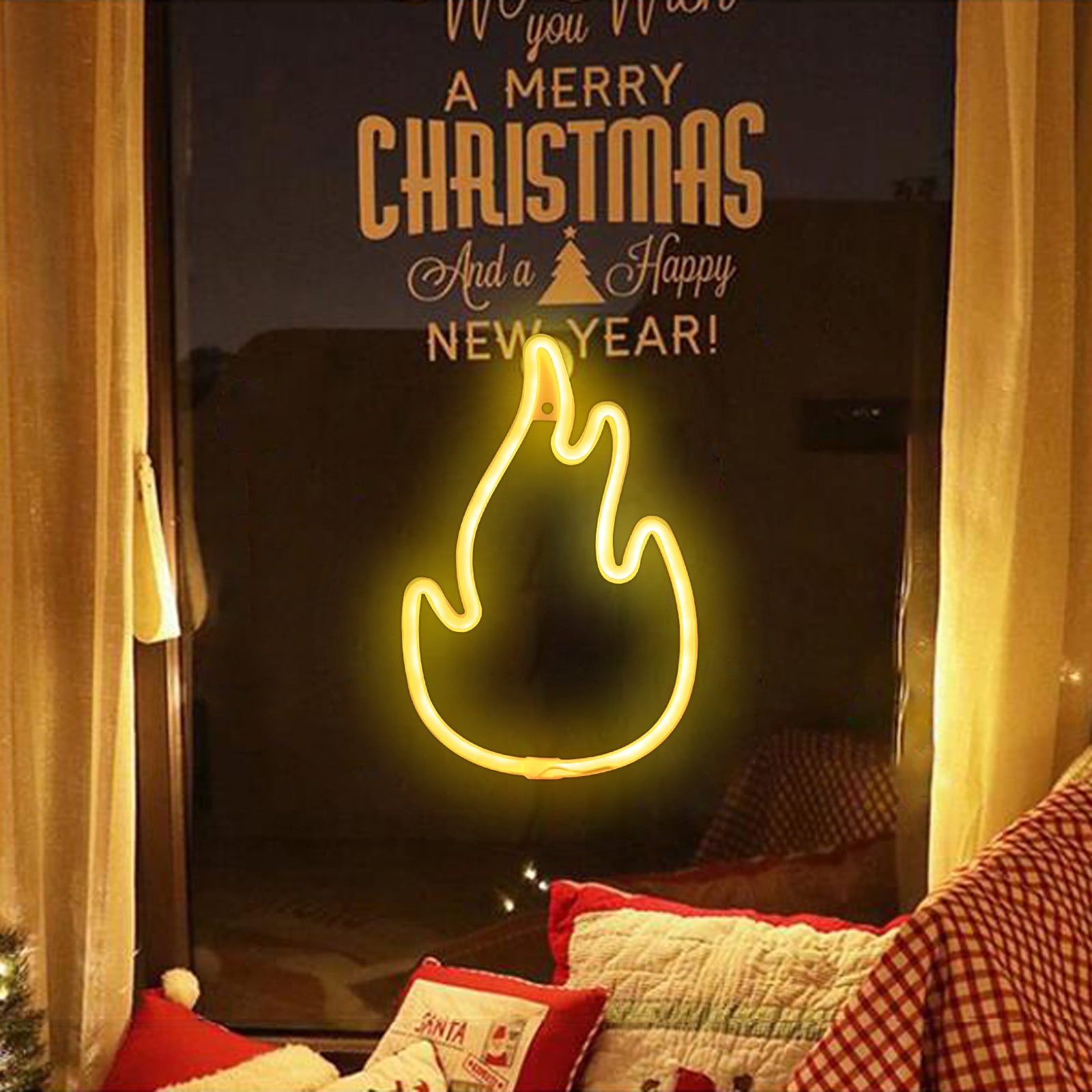 Finelylove Christmas Neon Lights, LED Neon Lights For Wall Decoration