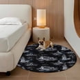 thumbnail image 2 of Nautical Ship Round Area Rug 7Ft Washable Circle Rugs for Dorm Laundry Room, Vintage Black Coastal Lighthouse Mountain Non-Slip Carpet Floor Mats Indoor Outdoor Carpet Runner Aesthetic Home Decor, 2 of 8