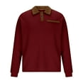 thumbnail image 5 of ZOYOEN Mens Fashion Waffle Polo Shirts- Button Up Long Sleeve Color Block Casual Golf Shirts Wine Size 2XL, 5 of 8