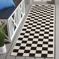 thumbnail image 2 of Safavieh Courtyard Rug Collection Black/Beige Check Power Loomed Outdoor Rugs, Runner, 2 of 13