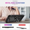 thumbnail image 2 of Allytech Rugged Case for iPhone 16e, Military Grade Protection Shockproof Non-Slip Cover with Metal Rotatable Ring Stand, Magnetic Car Mount Holder Fashion Case for iPhone 16e - Black, 2 of 7