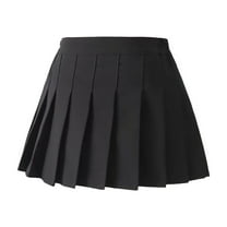HomeGardon Back to School Mini Skirt for Girls Girls tennis Skirts Girls' Pleated Skirt Fashion College Style Girls' Half Body Skirt Solid Color Short A-line Skirt