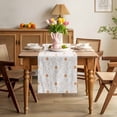 thumbnail image 3 of Easter Eggs Table Runner 108 Inches Long for Kitchen Dining, Cute Bunny Rabbits Cartoon Orange Dresser Scarf Farmhouse, Dining Table Decorations for Wedding/Parties, 13 x 108 In, 3 of 8
