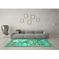 thumbnail image 3 of Ahgly Company Machine Washable Indoor Rectangle Animal Turquoise Blue Traditional Area Rugs, 8' x 12', 3 of 4