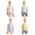 thumbnail image 5 of 4PACK Kids Big Girls Dance Sports Shirts Athletic Running Gymnastics Yoga Tee Tops 5-12 Years, 5 of 8