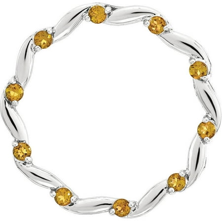 Stackable Expressions Citrine Sterling Silver Large Polished Chain Slide
