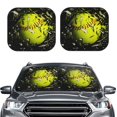 thumbnail image 2 of Honeii Ball Print Foldable Car Sun Shade for Windshield, 2-Piece UV Protection Shade, Protects Car Interior, Ideal for Cars, Trucks, SUVs-Medium, 2 of 6