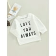 thumbnail image 3 of SAYOO Newborn Baby Autumn Pullover, Long Sleeved O-Neck Letter Print Warm Sweatshirt for Boys Girls, 3 of 9