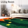 thumbnail image 2 of ODIKA 3'x5' Machine Washable Non-Slip Area Rug, Enchanted Christmas Tree Forest with Pine Needle Details High Traffic Rug with Pad, Orange, 632482, 2 of 8