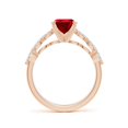 thumbnail image 2 of ANGARA Pear Lab Grown 1.9 Ct Ruby Engagement Ring with Marquise Diamonds for Women in 14K Rose Gold (Size-9x7mm) | July Birthstone, Birthday, Anniversary, Jewelry Gift for Women | Lab-Grown Ruby Ring, 2 of 8