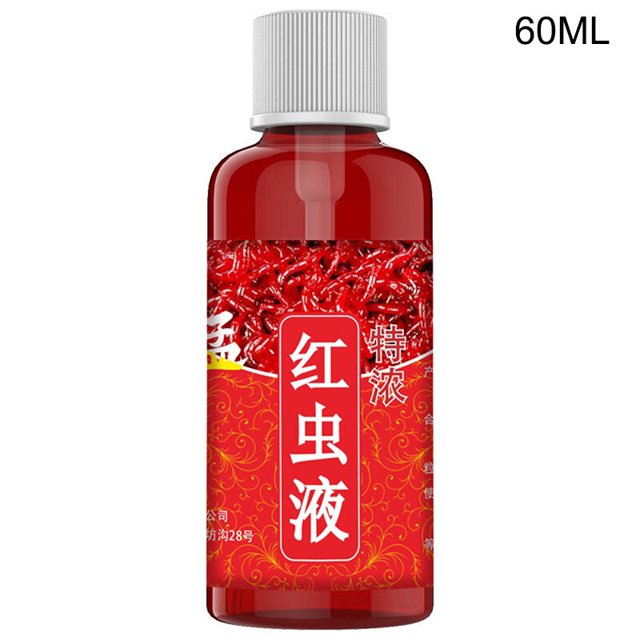 Fish Bait Additive 60ml Concentrated Red Worm Liquid High Concentration Fish Bait Attractant Tackle Food for Trout Cod Carp Bass He Qiyong unisex