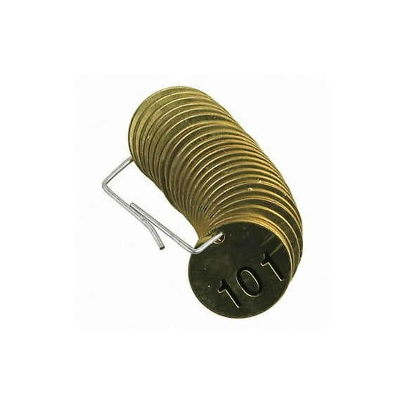 Brady Numbered Tag Set,Brass,1 1/2in W,PK25 23204