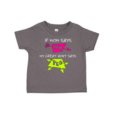 

Inktastic If Mom Says No My Great Aunt Says Yes Gift Toddler Boy or Toddler Girl T-Shirt