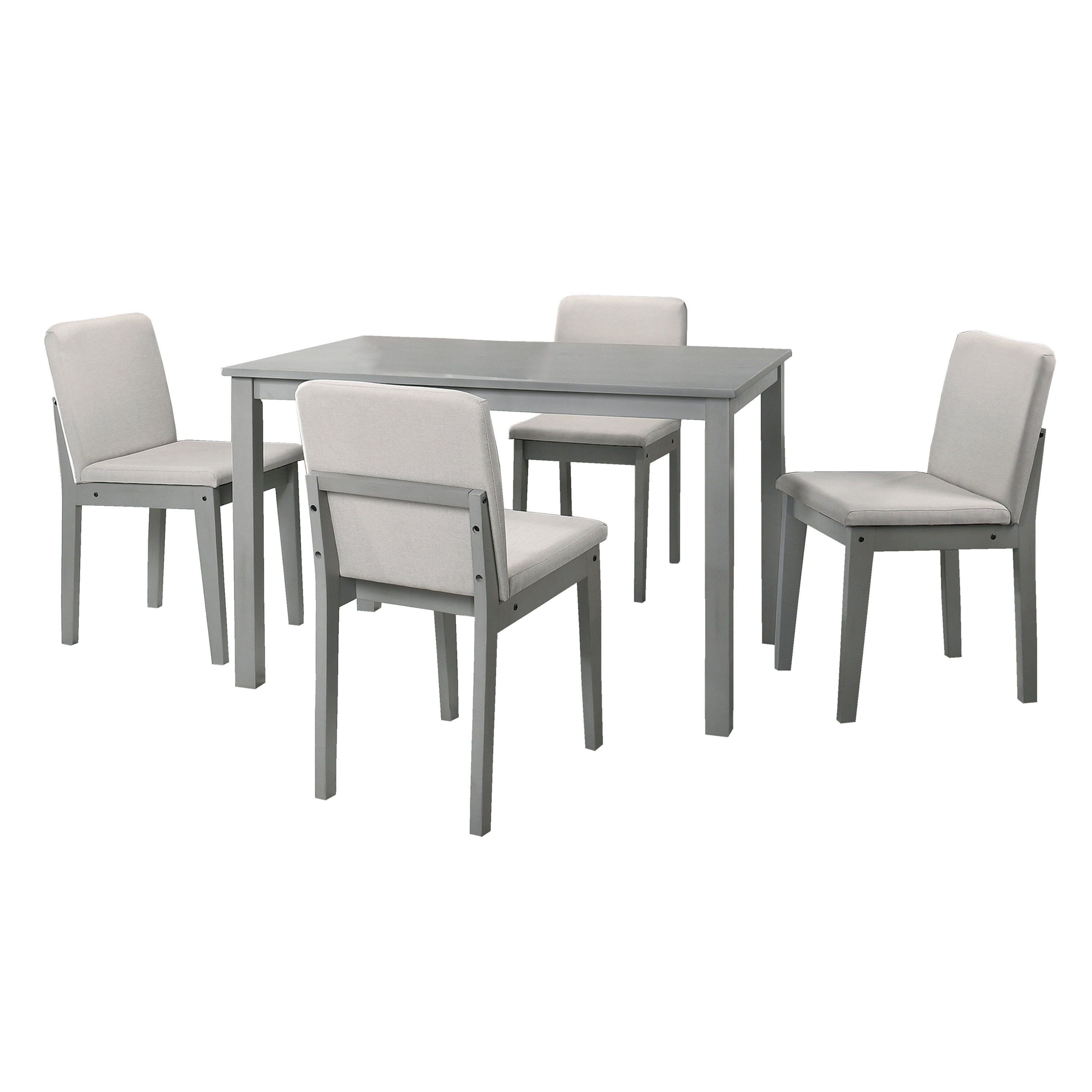 Aukfa Dining Table Set for 4, Kitchen Table & Chairs for Small Space Apartment, Gray