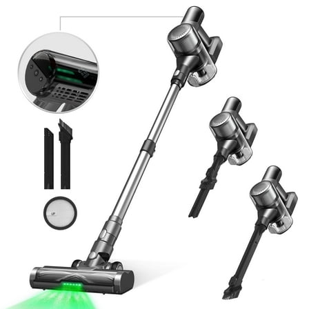 MOOSOO Lightweight Cordless Stick Vacuum Cleaner with 40Mins Runtime, Curved Display, for Home Pet Hair Hard Floor Carpet