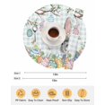thumbnail image 6 of 13 Inch Round Placemats Set of 4, Easter Non Slip Heat Insulation PP Table Mats, Spring Rabbit Colorful Eggs Tree Blue White Plaid Washable Place Mats for Kitchen Dining Party Table Decor, 6 of 7
