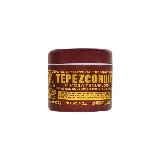 Crema de noche Del Indio Papago Tepezcohuite - Crema de Tepezcohuite de México - Reduce las arrugas renueva la piel sin grasa - TAMAÑO JUMBO 4 Oz