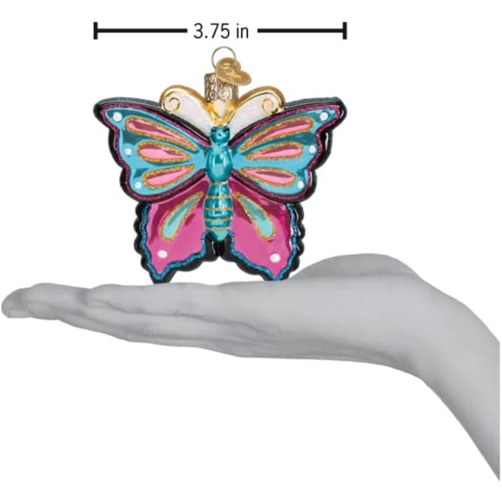 Old World Christmas Fanciful Butterfly Glass Blown Ornament for Christmas Tree