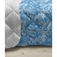 thumbnail image 3 of Blue Paisley Down Alternative Comforter, Stripes Ovals Ethnic Ornaments Buta Effect Motifs Illustration, Microfiber Quilt for All Season, 5 Sizes, Cobalt Blue and Sky Blue, by Ambesonne, 3 of 3