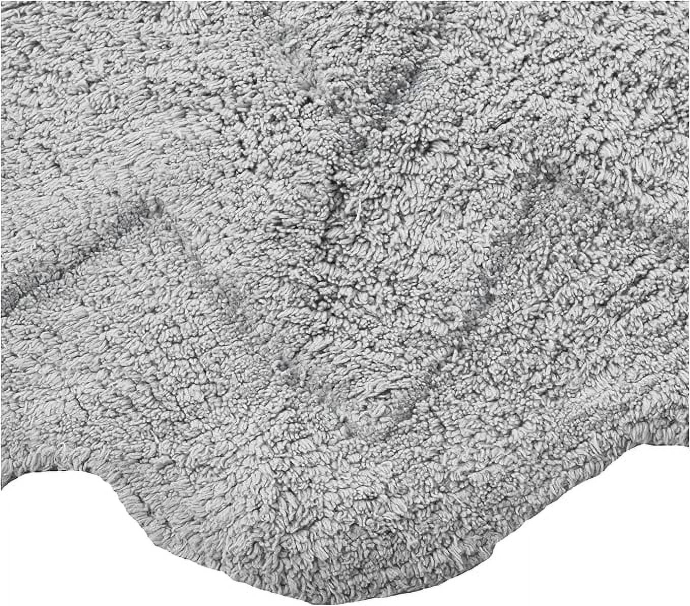 Sherry Kline Tufted Petals Bathroom Rug, Water Absorbent Shower Mat, Hand Made Bath Accessories, Machine Washable Rugs, Bath Mat for Decor, Non Slip Floor Mats (32'', Gray, Round)
