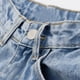 thumbnail image 3 of Pantalones vaqueros de cintura alta para mujer, talla grande, holgados, para persona pequeña, entrepierna recta, versátil, adelgazante, Material de algodón, 3 of 3