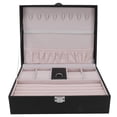 thumbnail image 1 of Estuche negro para pendientes, anillos y pulseras, ideal para el hogar y para viajes, caja de exhibición de joyas portátil, 1 of 8