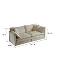 thumbnail image 2 of Sofa Set of 2, Upholstered Loveseat Couch Set with Toss Pillows, 2-Piece Upholstered Sofa Set for Living Room, Bedroom, Office, Comfy Sofa Couch Set, Beige, 2 of 6