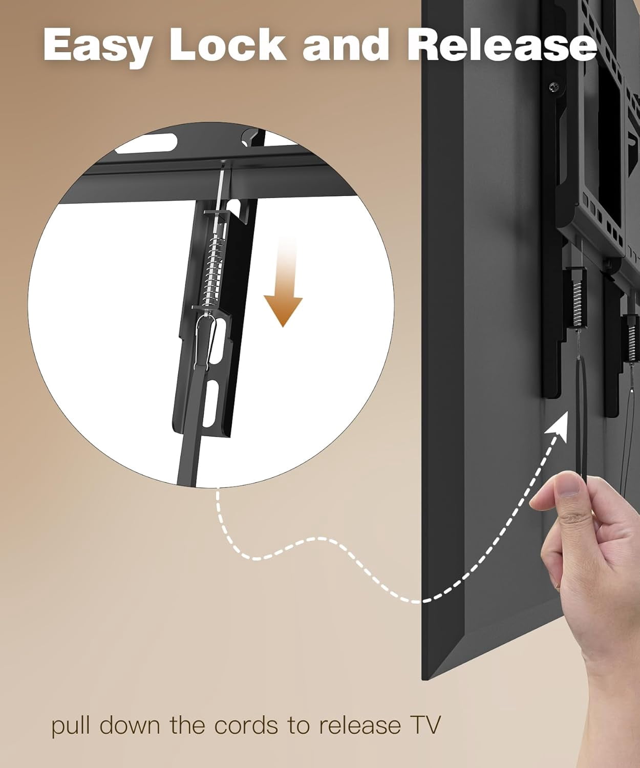 TV Wall Mount for Most 37-82 Inch, Low Profile Tilt Bracket Flat/Curved TVs with Max VESA 600x400mm, Fits 16"-24" Studs Up to 132 lbs, Black