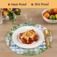 thumbnail image 4 of Summer Slippers Round 13 Inch Placemats Set of 2, Tropical Botanical Palm Leaves Blue Plaid HeatResistant Non Slip Place Mats for Dining Table, Wipeable Braided Kitchen Table Mats for Housewarming, 4 of 9