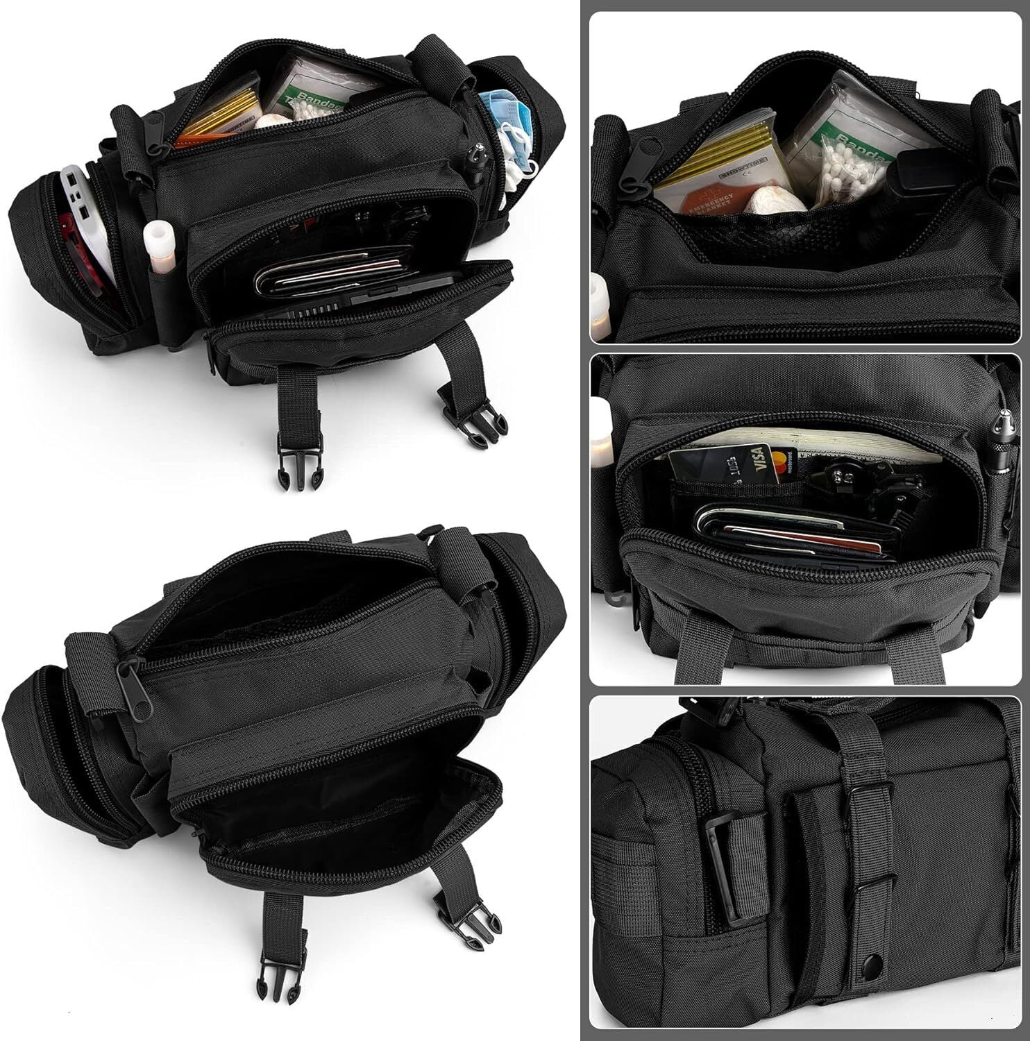 Small Molle Duffle Bag Men Gym Bag Waist Bag Fanny Pack Workout Pouch Travel Carry On Bag