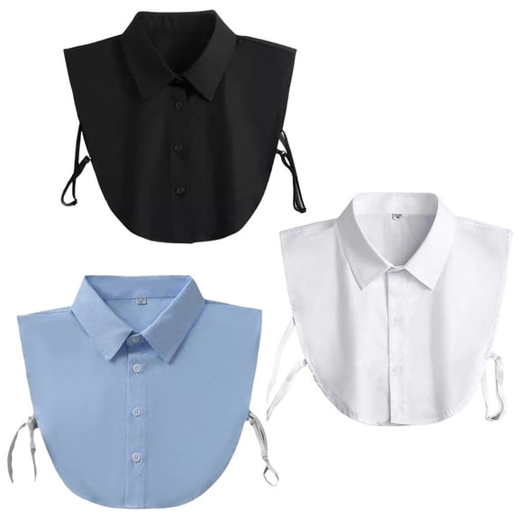 3pcs Fake Collar Stylish Detachable Dickey Collar Blouse Half Shirt Blouse Faux False Collar Inserts Tops for Women
