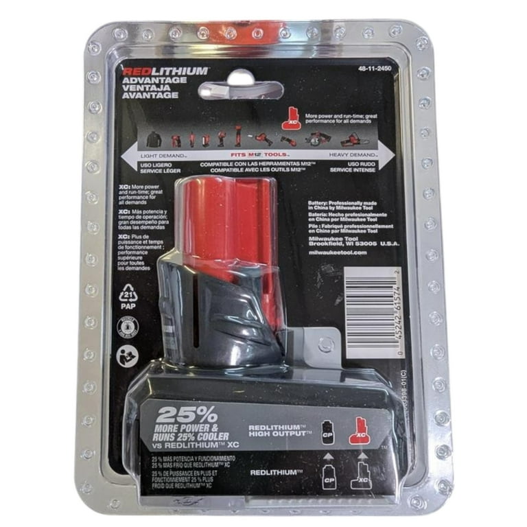 Milwaukee Tool M12 REDLITHIUM HIGH OUTPUT XC5.0 Battery Pack