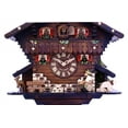 thumbnail image 4 of Eight Day Chalet Cuckoo Clock with Carved Deer, Dog, and Beer Drinker Drinking Beer - 12 Inches Tall, 4 of 4