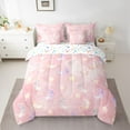 thumbnail image 2 of Manfei Kawaii Gradient Moon Stars 7-Piece Twin Bedding Sets for Teens Girls Boys,Dreamy Princess Bedding Comforter Set,Ombre Watercolor Breathable Sheet Sets,Luxury Bedroom Decor,Reversible, 2 of 8