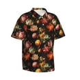 thumbnail image 3 of Xecao Colorful Tulips print Hawaiian shirt - a stylish short-sleeve button-down for men, perfect for casual beach and tropical outings., 3 of 9