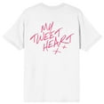 thumbnail image 3 of Looney Tunes Tweety My Tweet Heart Crew Neck Short Sleeve Women's White T-shirt, 3 of 4