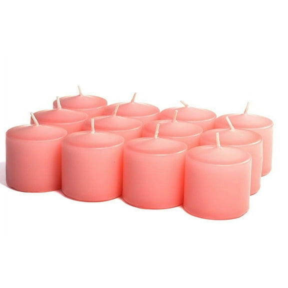 Unscented Dusty Pink Votives 15 Hour Votive Candles Pack: 12 per box 1.5 in. diameter x 2.25 in. tall