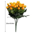 thumbnail image 2 of 2pcs Artificial Rose Bouquet Simulation Floral Decor Home Office Plastic Fake Rose Flower, Gold, 2 of 9