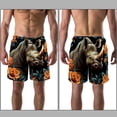 thumbnail image 3 of luoweisi Men's Beach Shorts Quick Dry Swim Trunks with Mesh Lining Abstract Rhinoceros 2XL, 3 of 5