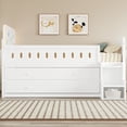 thumbnail image 5 of Mirightone Low Loft Bed with Stairs and LED Lights, Full Loft Bed Frame with 4 Storage Drawers,Loft Bed with Guardrails, White, 5 of 7